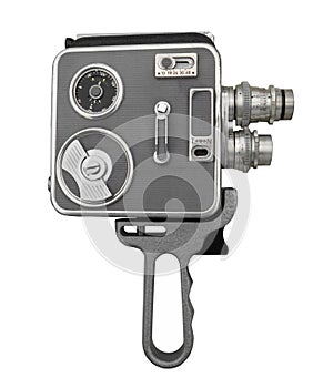 Vintage film movie camera isolated