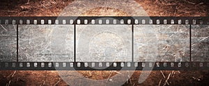 Vintage film negative on grunge old background