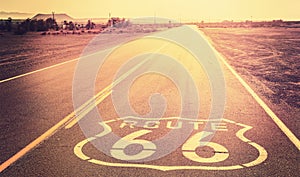 Vintage filtered sunset over Route 66.