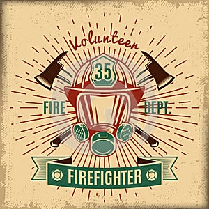 Vintage Firefighting Label