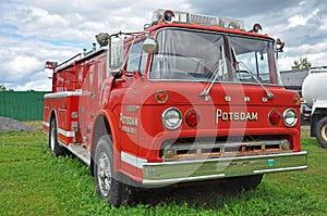 Vintage Firetruck in Potsdam, New York, USA