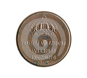 Vintage five ore coin made by Sweden 1966