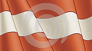 Vintage Flag Of Austria. Close-up Background