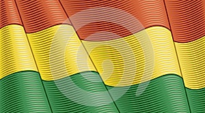 Vintage Flag Of Bolivia. Close-up Background