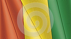 Vintage Flag Of Guinea. Close-up Background