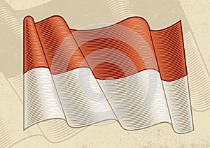 Vintage Flag Of Indonesia