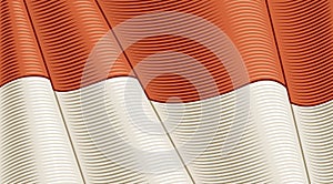 Vintage Flag Of Indonesia. Close-up Background
