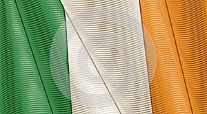 Vintage Flag Of Ireland. Close-up Background