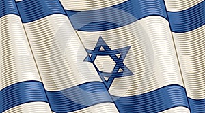 Vintage Flag Of Israel. Close-up Background