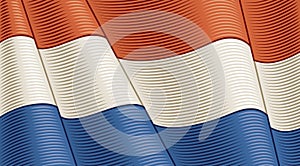 Vintage Flag Of Netherlands. Close-up Background