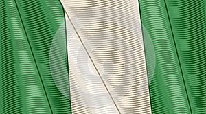 Vintage Flag Of Nigeria. Close-up Background