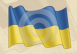 Vintage Flag Of Ukraine