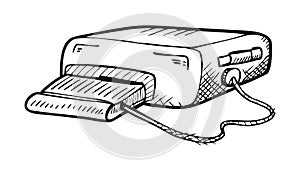 Vintage Floppy Disk Drive, Retro Tech Storage, vector design Generative AI