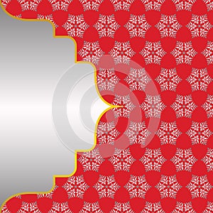 Seamless Grey Snowflakes Pattern in Red Background