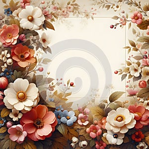 Vintage floral background with copy space for your text or image