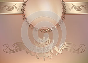 Vintage floral background with pearls and ornament