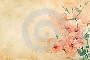 Vintage Floral Background with Pink Blossoms, Elegant Design Concept