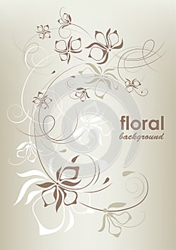 Vintage floral background, vector illustration