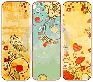 Vintage floral banners