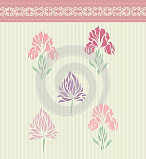 Vintage floral card background vector