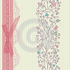 Vintage floral card background vector