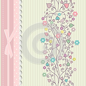 Vintage floral card background vector