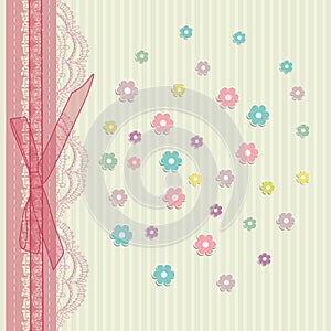 Vintage floral card background vector