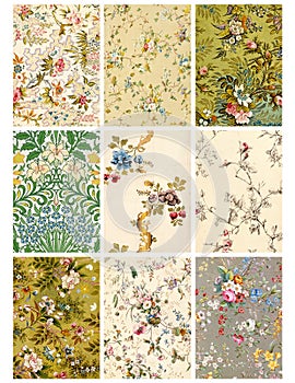 Vintage Floral collage sheet or tags