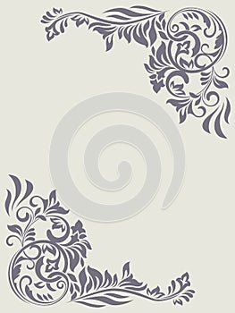 Vintage floral corner design element