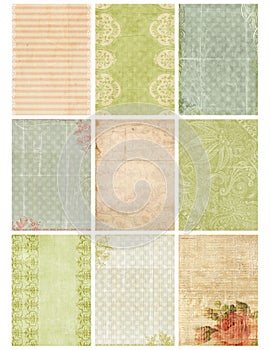 Vintage Floral Damask Collage Sheet