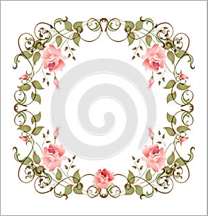 Vintage floral frame