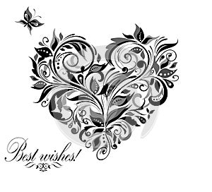 Vintage floral heart