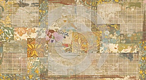 Vintage Floral Patchwork Texture