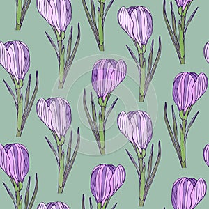 Vintage floral pattern with beautiful flowers. Vector seamless pattern for textile or ceramic design