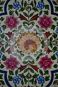 Vintage floral pattern wall background