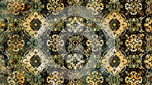 Vintage Floral Pattern Wallpaper in Earthy Tones