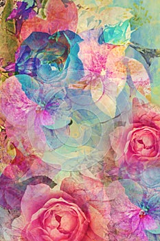 Vintage floral, romantic background