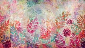 Vintage floral tapestry background