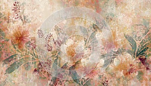 Vintage floral tapestry background