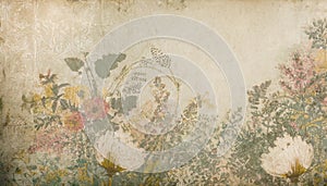 Vintage floral tapestry background