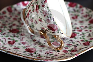 Vintage Floral Teacup Set
