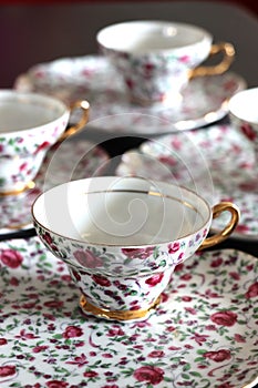 Vintage Floral Teacup Set