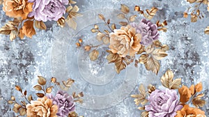 Vintage Floral Wallpaper Design with Elegant Blossoms