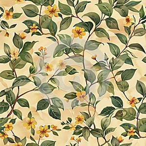 Vintage Floral Wallpaper or Textile Repeating pattern