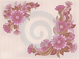 Vintage floral wallpaper, vector