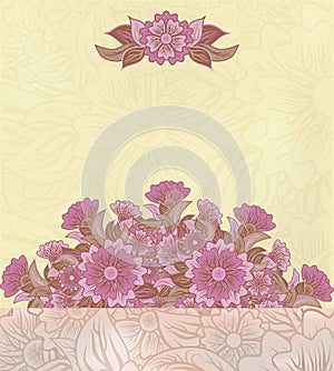 Vintage floral wallpaper, vector