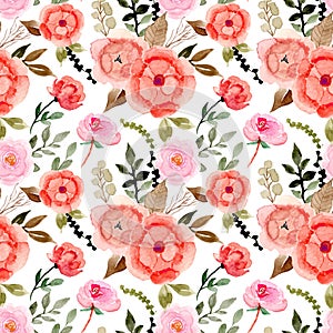 vintage floral watercolor seamless pattern