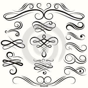 Vintage flourish swirls collection, vector flourishes