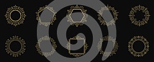 Vintage flourishes ornament frames set vector illustration