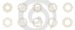 Vintage flourishes ornament frames set vector illustration